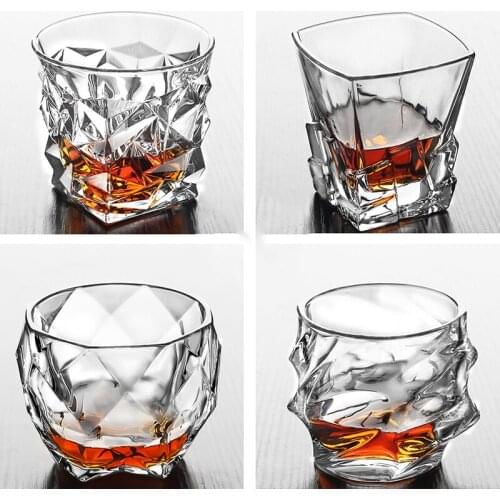 2 Pcs/lot Wine Glass Mug Crystal Beer Whiskey Shot Glass Cup Vodka Drinking Bar Club Beer Wine Glass Bottle 200902-09