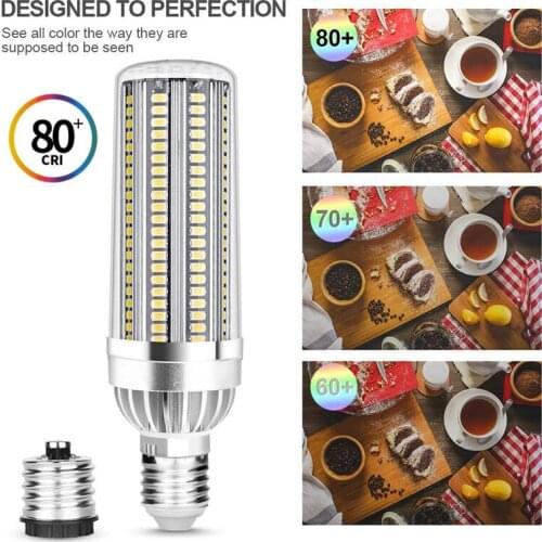 54W Super Bright Corn LED Light Bulb Equivalent-E26 with E39 Mogul Base Adapter-6500K Daylight 6480Lumen for Large Area