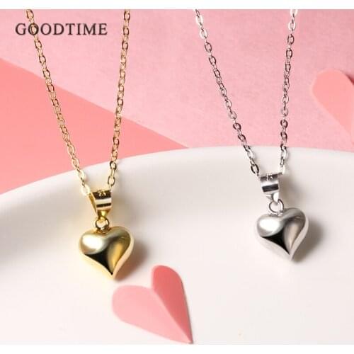 Trendy Women Necklace Pure 925 Sterling Silver Love Heart Pendant Jewelry Accessories Necklace Gift For Girl Bride Wedding Party