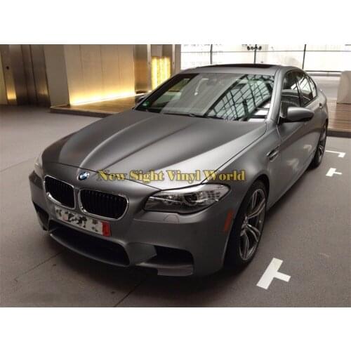 High Quality Satin Metallic Matte Chrome Dark Grey Vinyl Wrap Sticker Bubble Free For Car Styling