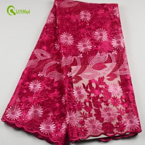 High Quality Nigerian Lace Fabrics 2021 purple 2.5 yard sale African French Net Lace Fabric Embroidered Tulle Mesh Lace Fabric