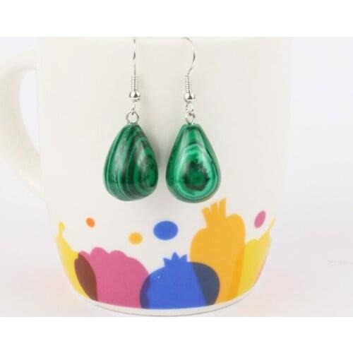 New hot wholesale jewelry ladies handmade natural stone drop-shaped earrings quartz tiger eye rose stone 20 colors natural stone