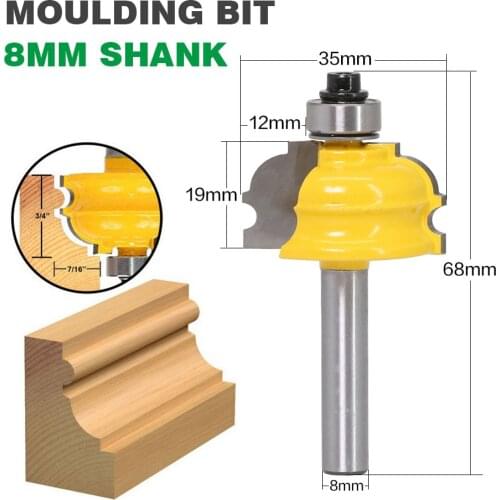 1PC Architectural Molding Router Bit - 8" Shank Line knife Woodworking cutter Tenon Cutter for Woodworking Tools
