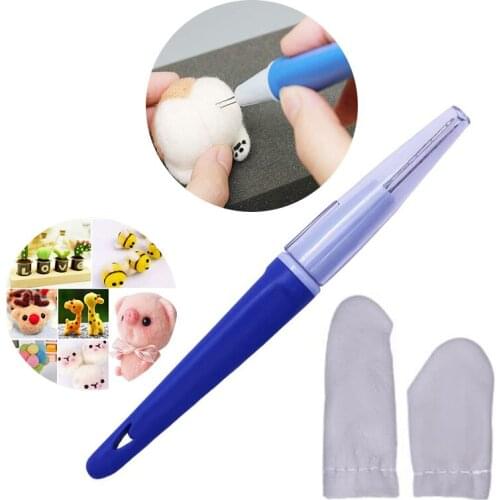 1Pcs Mini Felting Handle Holder with 3 Needle Wool Felt Embroidery Craft Tool