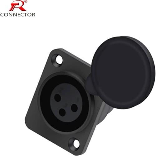 1pc XLR connector, 3pins, XLR female socket, panel mount type, with protecting cover, for Audio/Video