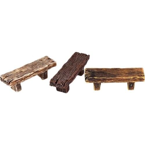 1pcs Random Color Retro Chair Miniatures Figurines Jardin Terrarium Decor Home Bonsai Ornaments DIY Micro Landscape