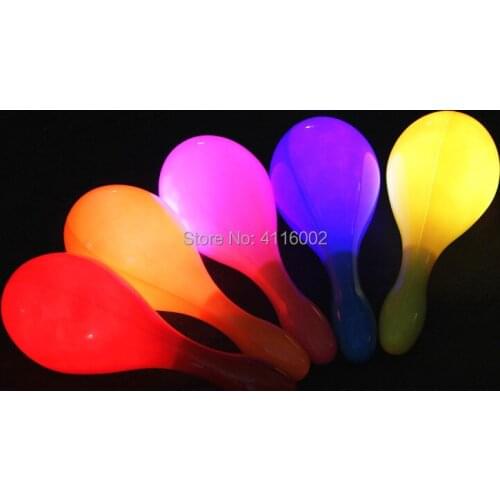 100pcs LED Flashing Maracas Light Up Neon Beach Hula Party Maracas Adult Bar KTV Cheer Props Glow Party Supplies