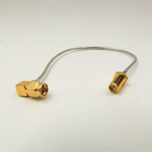 5pcs Right Angle SMA Male Plug to SMA Female Jack Connector Adapter Antenna Pigtail Extension Cable RG402 20cm