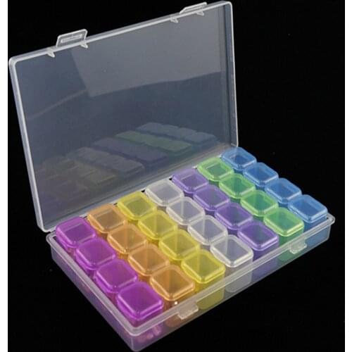 5D DIY Diamond Painting Drill Box Jewelry Box Rhinestone Embroidery Crystal Bead PP Plastics Organizer Storage Case Container