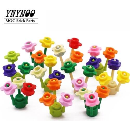 900Pcs/lot MOC Plants Parts 33291 Plant, Flower, Plate Round 1x1 with 4 Petals Building Blocks Spare Assemble Bricks DIY Toys