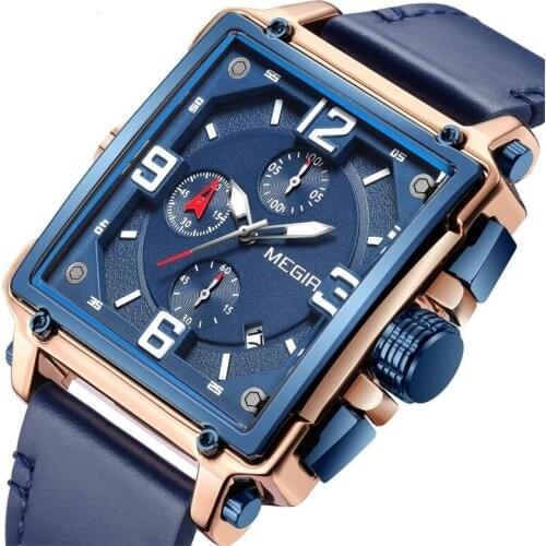 2021 Fashion Men Watch Casual Leather Quartz Mens Watch Top Brand Luxury Business Clock Male Sport Waterproof Date Chronograph