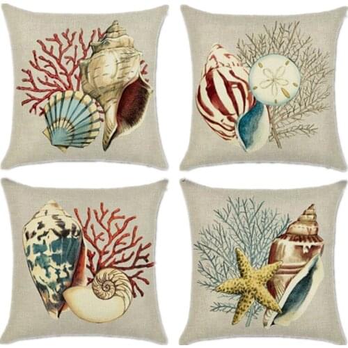 Cushions Cover bag printed Ocean octopus conch Chair Seat Back Cushion on Sofa Throw Pillow Soft Cloth Modern Home decoration