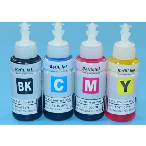70ml Bottle Water based Refill UV Dye ink For Epson ecotank Printers L355 L210 L110 L200 L350 L220 L100 L300 L358 L450 L1300