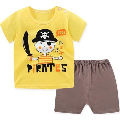 Baby Clothing Baby Boy Cartoon T-shirt Two Piece Baby Girl Cotton Short Sleeve Set Fashion Kids Clothing Kids Clothes