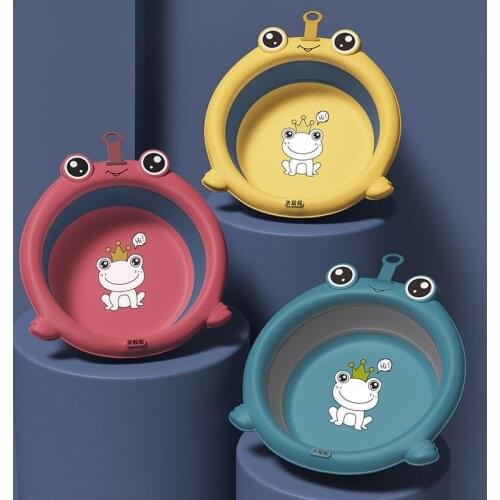 Newborn Baby Children Foldable Bath Tub Shower Body Washing Portable Folding Kids Eco-Friendly Cartoon Face Butt Foot Basin Set