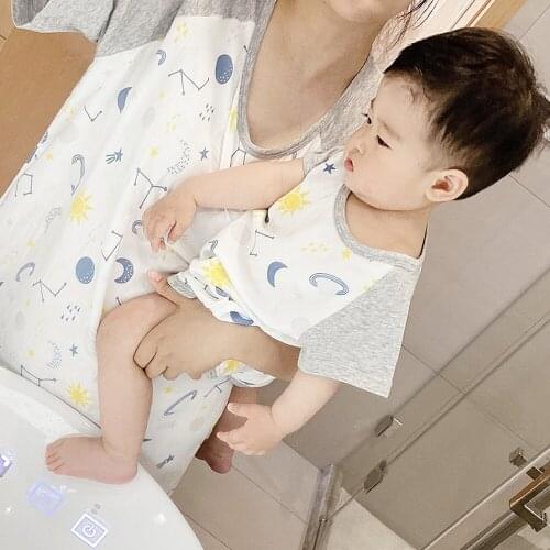 Girls Nightgowns Kids Nightdress Baby Sleepwear Summer Sleeing Dress For Girl Home Clothes Mother Kids Night Dress Cute Pajamas