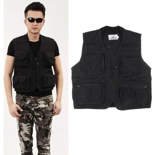 Breathable Fishing Vests Fashion Men Multi-pocket Fishing Hunting Mesh Vest Photography for Jacket Fishing Camping Hunting