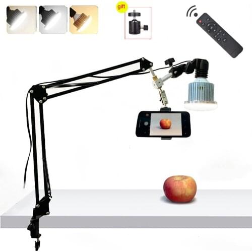 Photo Studio 35W LED Fill Light Suspension Arm Bracket Stand Kit Phone Holder For Photography Desktop Phone Video Live Shooting