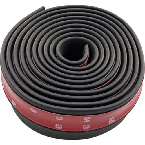 2.5M Car Front Bumper Lip Rubber Universal Bumper Protector Bumper Lip Strip Car Side Skirt Car Stickers 71mm Width Car Styling