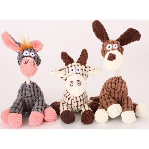 Dog Toys Cat Puppy Plush Sound Chew Squeaker Molar Toy Pet Squeaky Animal Shape Tough Sound Training Treat Dogs Playing Supplies