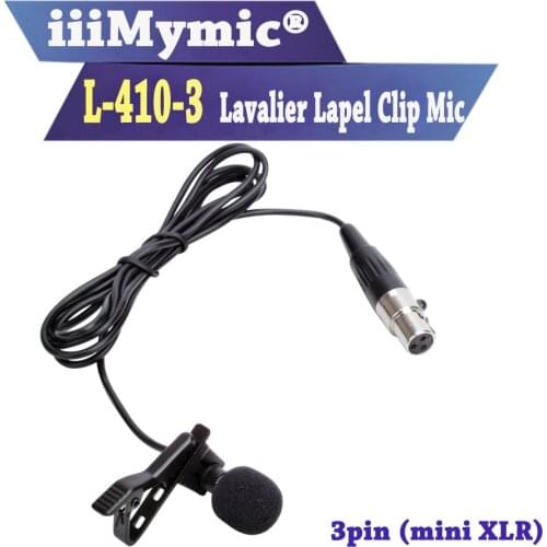 IiiMymic Pro Lavalier Lapel Tie Clip Cardioid Condenser Microphone For AKG Wireless Body-Pack Transmitter mini 3pin XLR TA3F