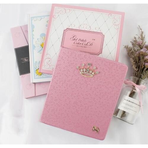 60/88/120 Nail Display Book Tips Leather Cover Gel Polish Display Chart Salon Tools with False Tips Showing Shelf