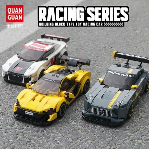 Speed Champions Racing Car Model Building Blocks City Technical Vehicle Super Racers Sports Construction Bricks Toys for Kids