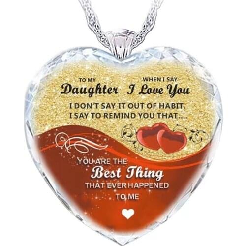 A Beautiful Mothers Love Crystal Necklace Heart Pendant Gift for All Mothers