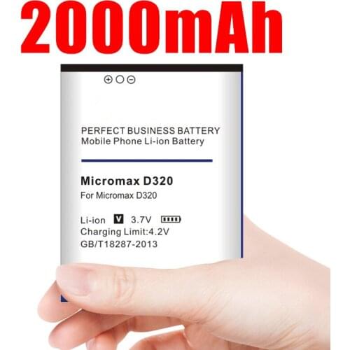 2000mAh D320 Li-ion Battery High Capacity Batteries For Micromax d320 Battery