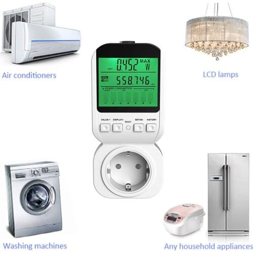 Multi-function LCD Electricity Energy Meter Power Meter Energy Consumption Monitor