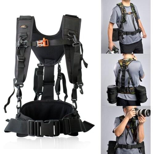 Multifunctional Camera Shoulder Strap Waist Belt Dual Camera Outdoor Carrying System Photography SLR Lanyard Harness