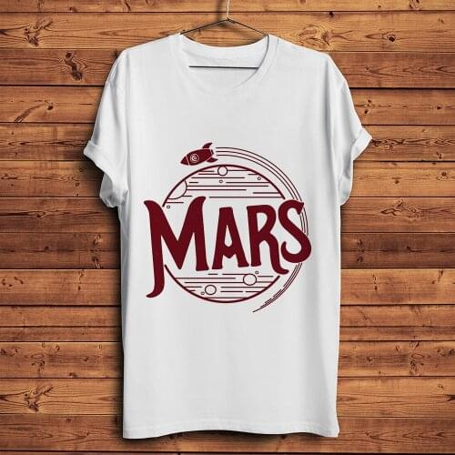 Mars Explore funny geek tshirt men new white short sleeve homme casual t shirt unisex streetwear Astronomy geeker tee