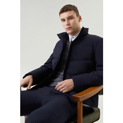 BOSIDENG mens goose down jacket warm solid color stand collar short fashion all-match coat winter warm outwear smart casual