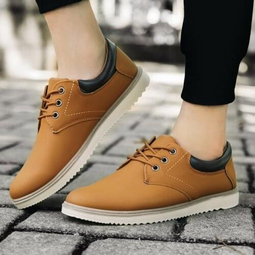 New Leather Shoes Mens Flats Oxfords Shoes Fashion Design Men Causal Shoes Lace-Up Leather Shoes For Men Sneaker Oxford 2019