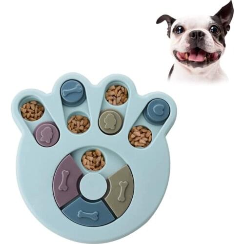 Dog educational toy slow feeder interaction to increase puppies IQ food dispenser to eat slowly non-slip bowl pet cat and dog tr