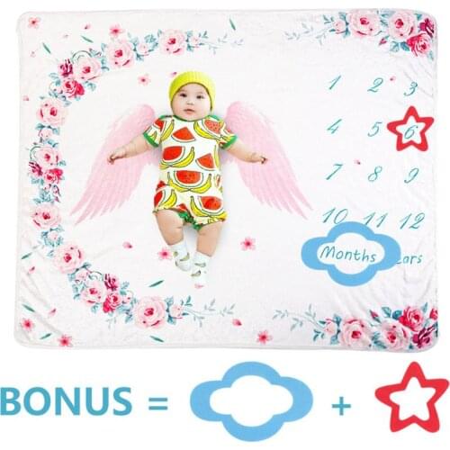 3 Pcs/set Baby Blanket Photography Props Newborn Blankets 12 Monthl/Years Photo Accessories Cloud Pentagram Background