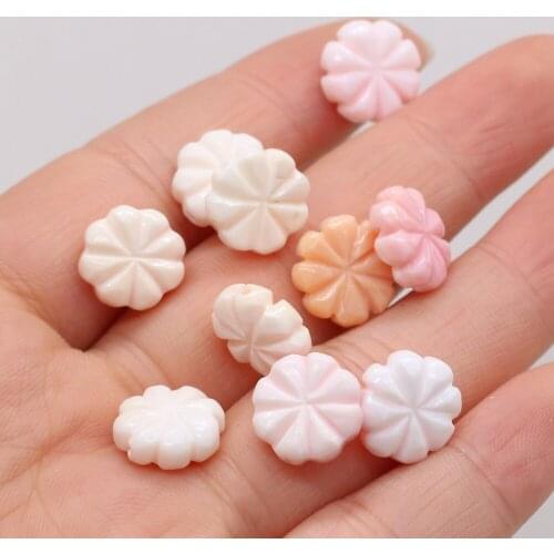 Wholesale Natural Freshwater Shells Loose Beads Flowers Shape Handmade Crafts Making DIY Bracelet Necklace Jewelry 12x12mm