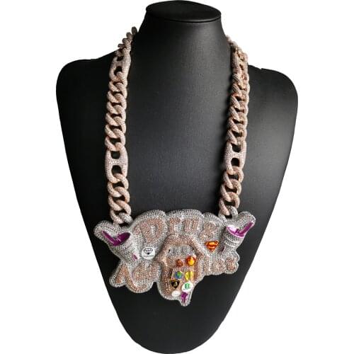 High quality heavy industry custom large size European and American hip hop pendant necklace street fashion accessories