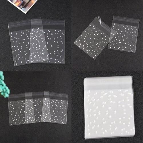 White Small Dot Plastic transparent Opp plastic bag candy lollipop biscuit packaging packaging wedding party gift bag