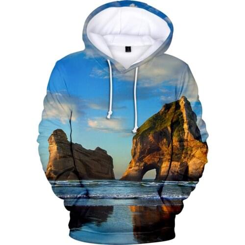 Beach Hoodies 3D Hooded Casual Sweatshirts Men/Women Print Beautiful Seaside Coconut Tree Hoodie Sweatshirt Pullover Tracksuits