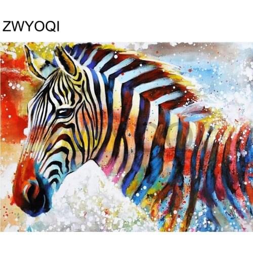 Full Square Diamond painting Cross stitch zebra pinto DIY3D Diamond mosaic zebra pinto Full Round Diamond embroidery zebra pinto