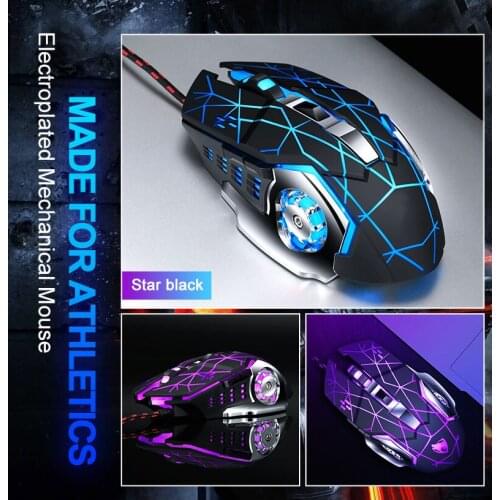 Professional Wired Gaming Mouse 6 Button 6400DPI LED Optical USB Computer Mouse Game Mice Silent Mouse Mause For PC laptop Gamer