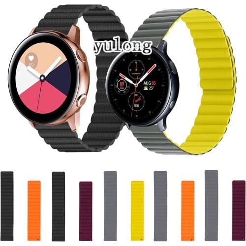 New Magnetic Loop Silicone Watch Strap Band For Samsung Galacy Active 2 44mm 40mm Smart Watch Wrist band for Active3 41mm straps