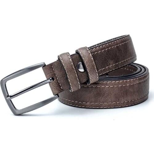 Aoluolan Luxury Pin Buckle Mens Belt Leather Belt Men Male Genuine Leather Strap Casual for Men