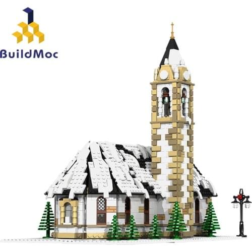 Christmas House Santa Tree Winter Village Holiday Castle Set Fit Winter Village Church Friends Children Gift Toys Girl