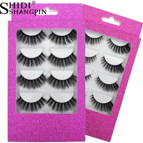 SHIDISHANGPIN 5 pairs 3d volume hair mink eyelashes extension makeup natural long false eyelash book handmade lashes vendors