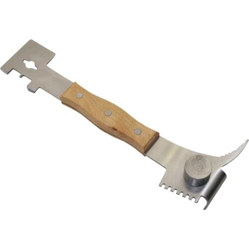 1pcs Multifunctional Stainless Steel Starting Scraper Wooden Handle Stainless Steel Bee Hive Beekeeping Tools