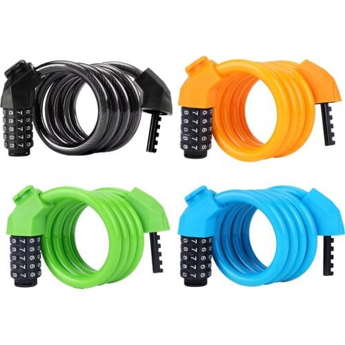 Anti-theft Bicycle Lock Five-digit Code Portable Cable Chain 5 Digit Code Combination Bicycle Lock Bicycle Security Cable Locks