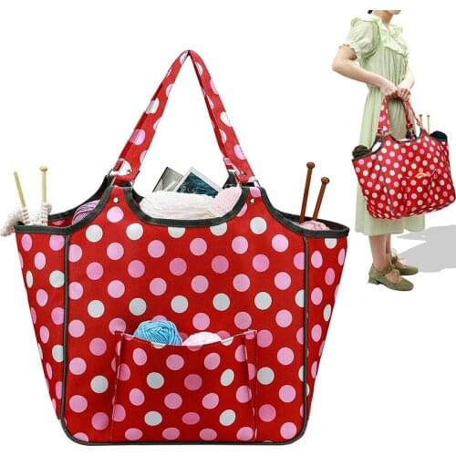 Knitting Bags For Yarn Red Point Storage Organizer Bag Tote For Wool Knitting Crochet Bag Knitting Needle Bag