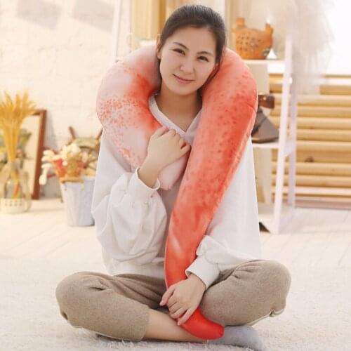 1pc 100cm Large Shrimp Plush Pillow Stuffed Neck Pillow Shrimp Pillow Cushions Decoration Girls Gifts